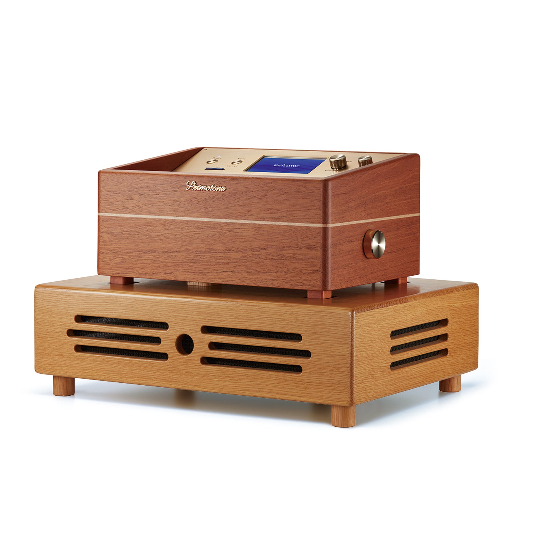 Primotone(プリモトーン)~528Hz~ マホガニー(ナチュラル)モデル共鳴台セット 300曲内臓SDカード付属 送料無料 日本製 一年間メーカー保証付き